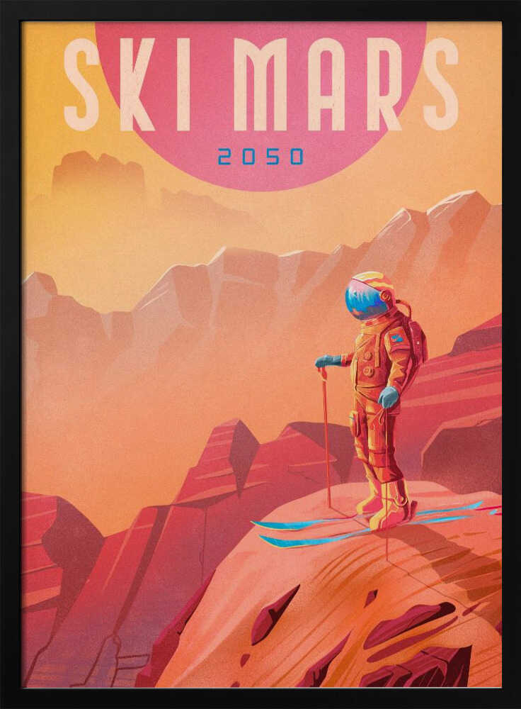 Ski Mars - Stretched Canvas, Poster or Fine Art Print