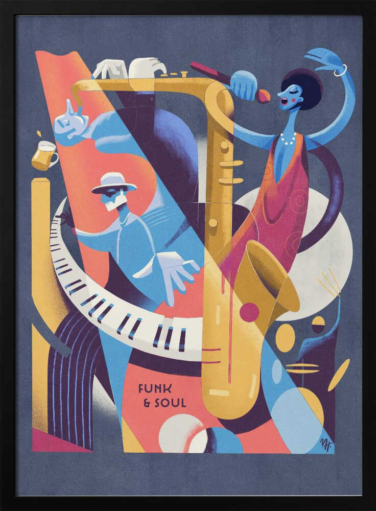 Funk &amp; Soul Geometric - Stretched Canvas, Poster or Fine Art Print