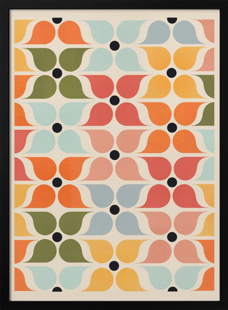 Retro Florals Geometry - Stretched Canvas, Poster or Fine Art Print I Heart Wall Art