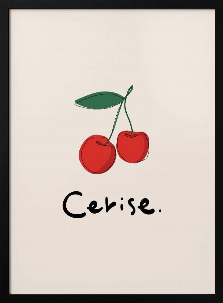 Modern French Fruits Collection &quot;Cherry / Cerise&quot; - Stretched Canvas, Poster or Fine Art Print I Heart Wall Art