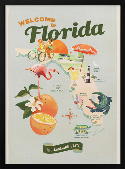 Florida - Stretched Canvas, Poster or Fine Art Print I Heart Wall Art