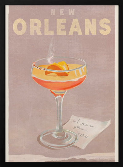 New Orleans Cocktail Travel Poster - Stretched Canvas, Poster or Fine Art Print I Heart Wall Art