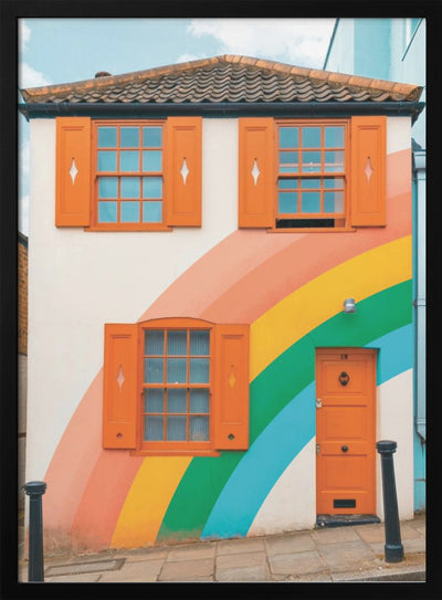 Funky Rainbow House - Stretched Canvas, Poster or Fine Art Print I Heart Wall Art