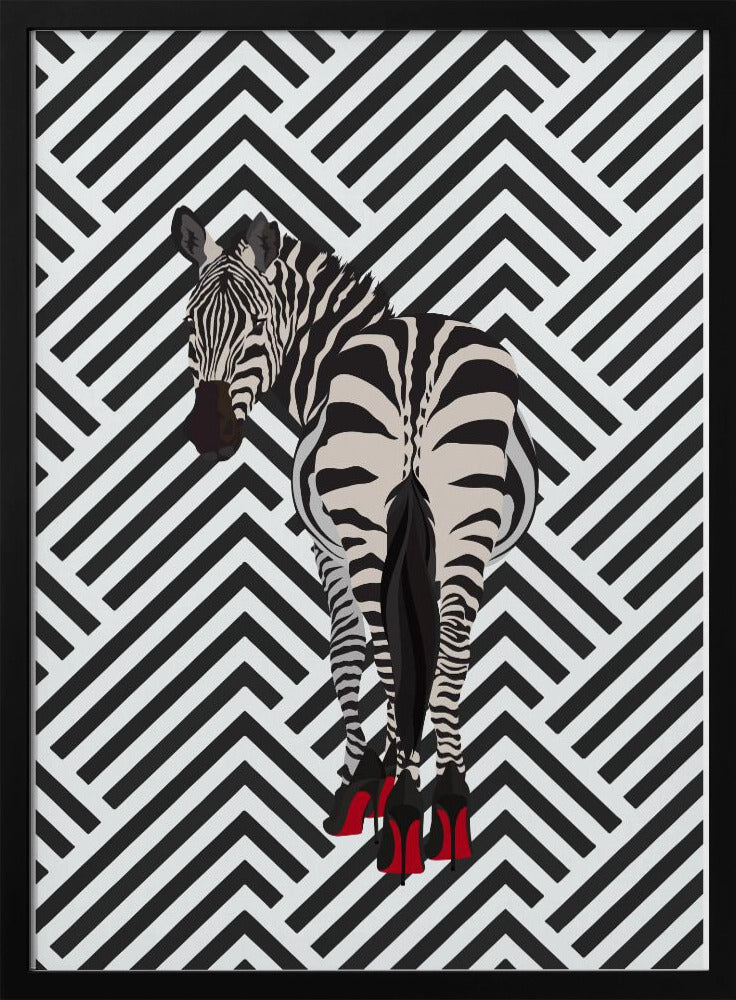 Zebra heels retro - Stretched Canvas, Poster or Fine Art Print I Heart Wall Art