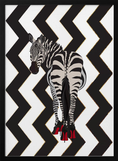 Zebra Heels Zigzag - Stretched Canvas, Poster or Fine Art Print I Heart Wall Art