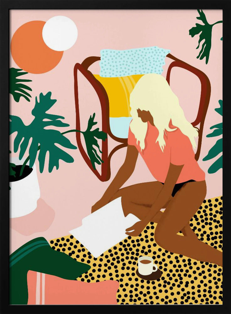 Chic Reading Corner - Stretched Canvas, Poster or Fine Art Print I Heart Wall Art