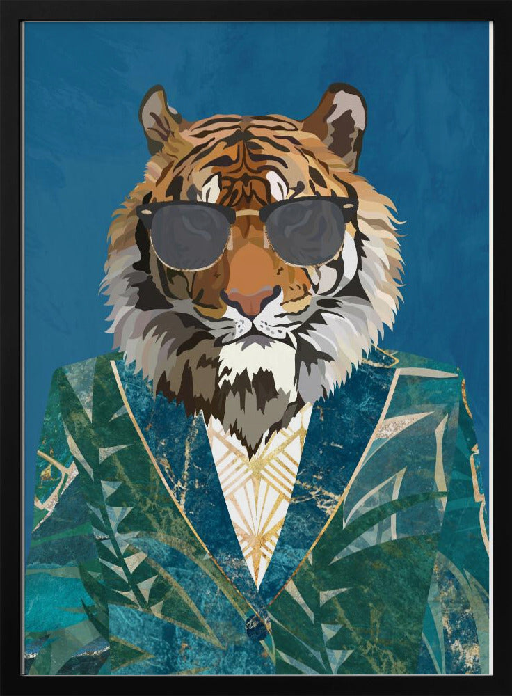 Tiger Jungle Jacket 1 - Stretched Canvas, Poster or Fine Art Print I Heart Wall Art
