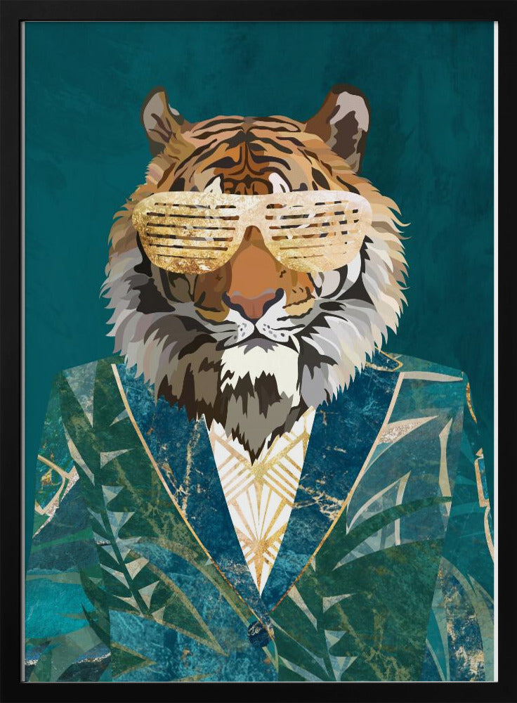 Tiger Jungle Jacket 2 - Stretched Canvas, Poster or Fine Art Print I Heart Wall Art