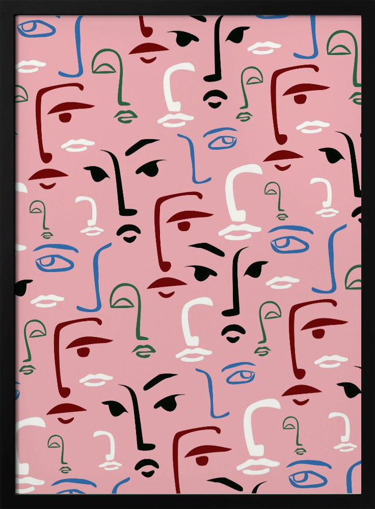 Monochrome Faces - Stretched Canvas, Poster or Fine Art Print I Heart Wall Art