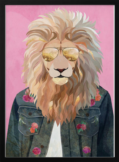 Golden fashion lion 1 - Stretched Canvas, Poster or Fine Art Print I Heart Wall Art
