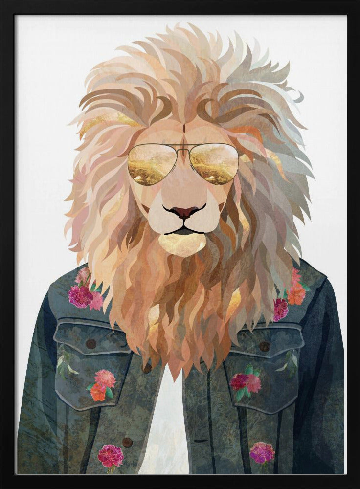 Golden fashion lion 3 - Stretched Canvas, Poster or Fine Art Print I Heart Wall Art