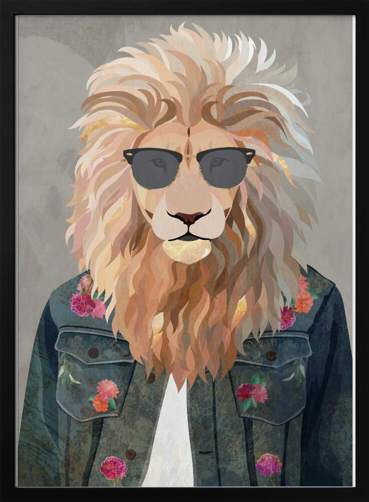 Golden fashion lion 4 - Stretched Canvas, Poster or Fine Art Print I Heart Wall Art