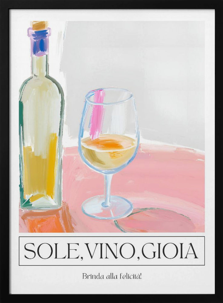 Sole, vino, gioia - Stretched Canvas, Poster or Fine Art Print I Heart Wall Art