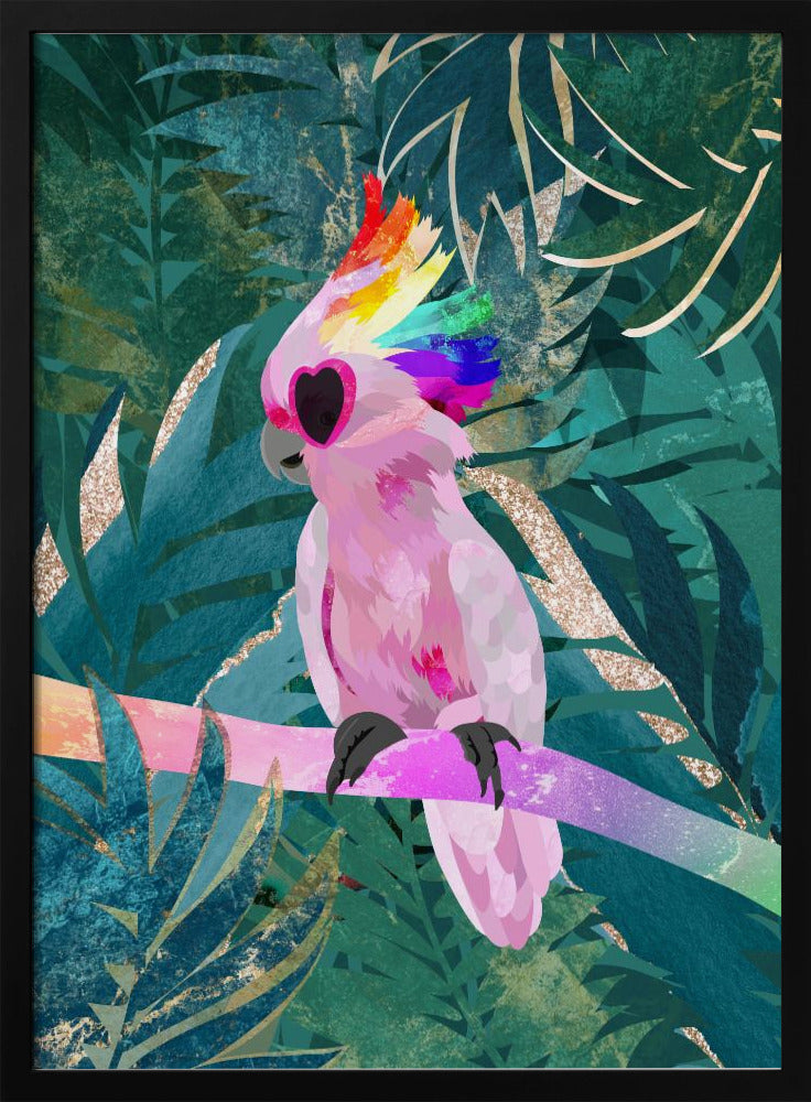 Jungle Rainbow Cockatoo - Stretched Canvas, Poster or Fine Art Print I Heart Wall Art
