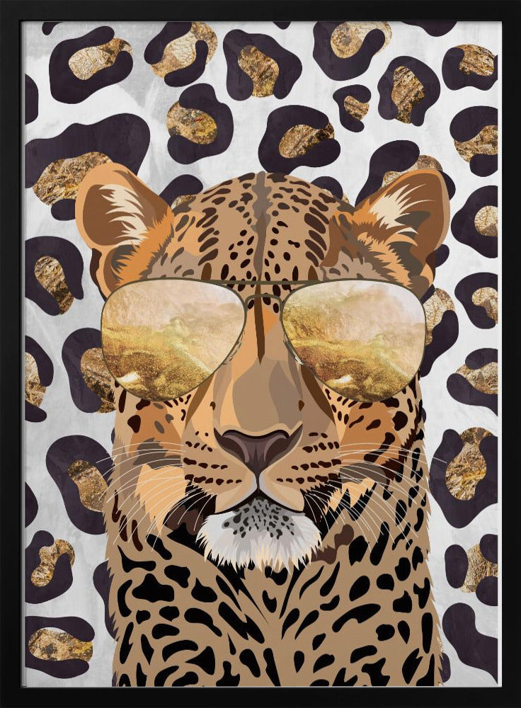 Leopard Print Leopard Grey - Stretched Canvas, Poster or Fine Art Print I Heart Wall Art