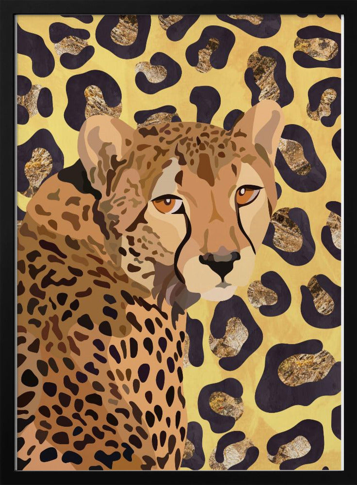 Leopard Print Cheetah Yellow - Stretched Canvas, Poster or Fine Art Print I Heart Wall Art