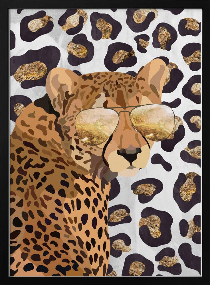 Leopard Print Cheetah Grey - Stretched Canvas, Poster or Fine Art Print I Heart Wall Art