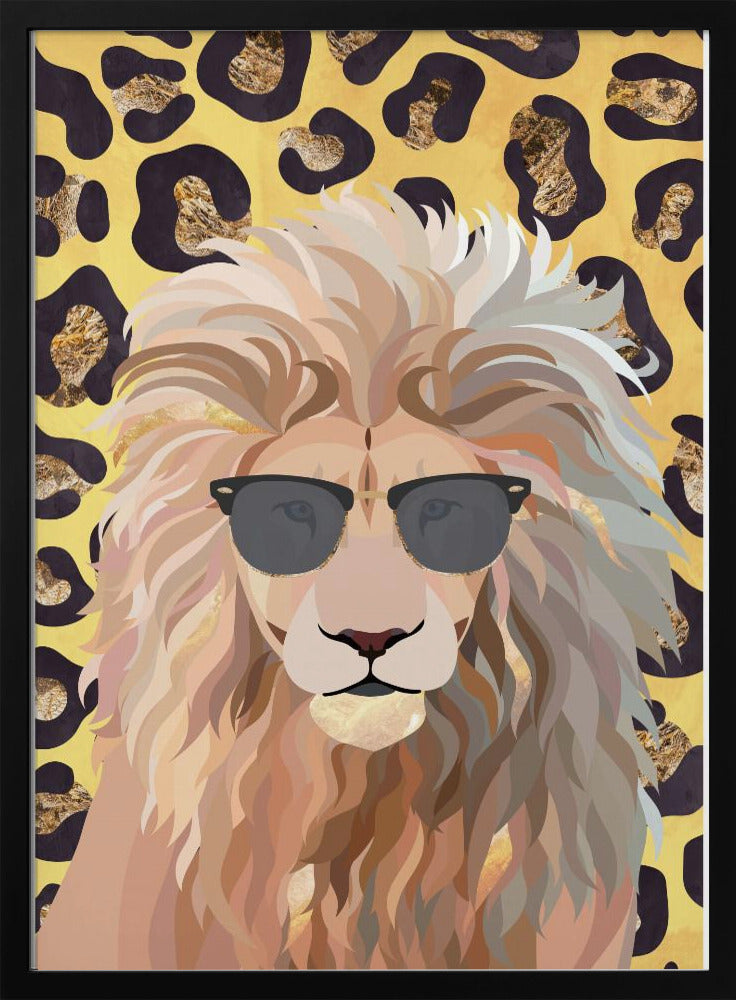 Leopard Print Lion Yellow - Stretched Canvas, Poster or Fine Art Print I Heart Wall Art