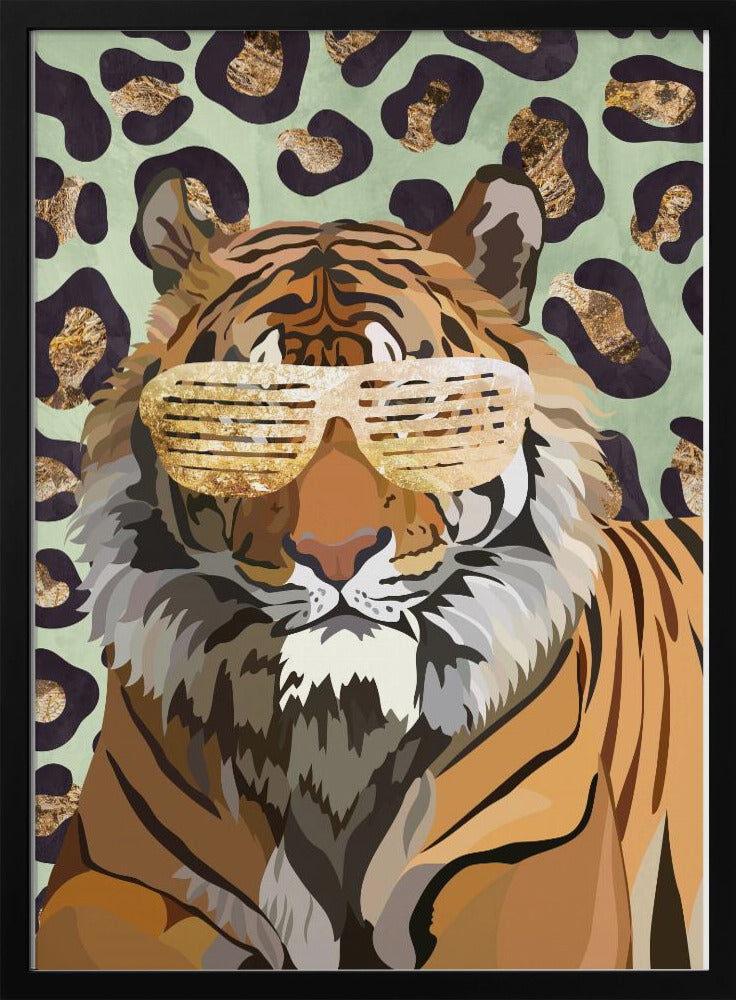 Leopard Print Tiger Green - Stretched Canvas, Poster or Fine Art Print I Heart Wall Art