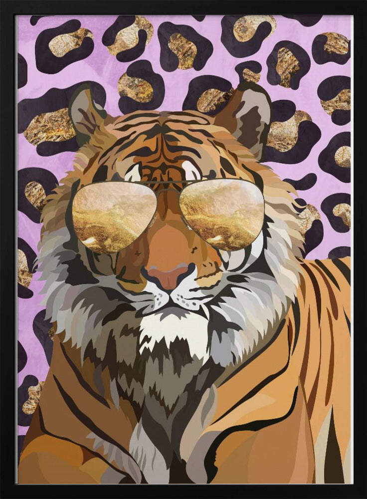 Leopard Print Tiger Pink - Stretched Canvas, Poster or Fine Art Print I Heart Wall Art