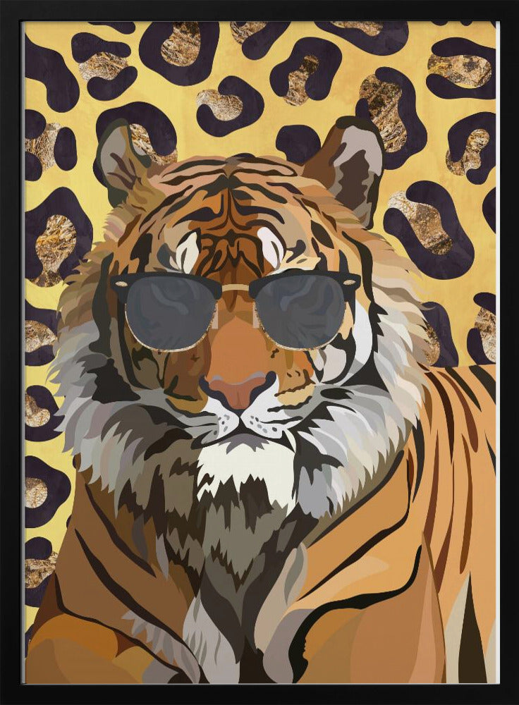 Leopard Print Tiger Yellow - Stretched Canvas, Poster or Fine Art Print I Heart Wall Art