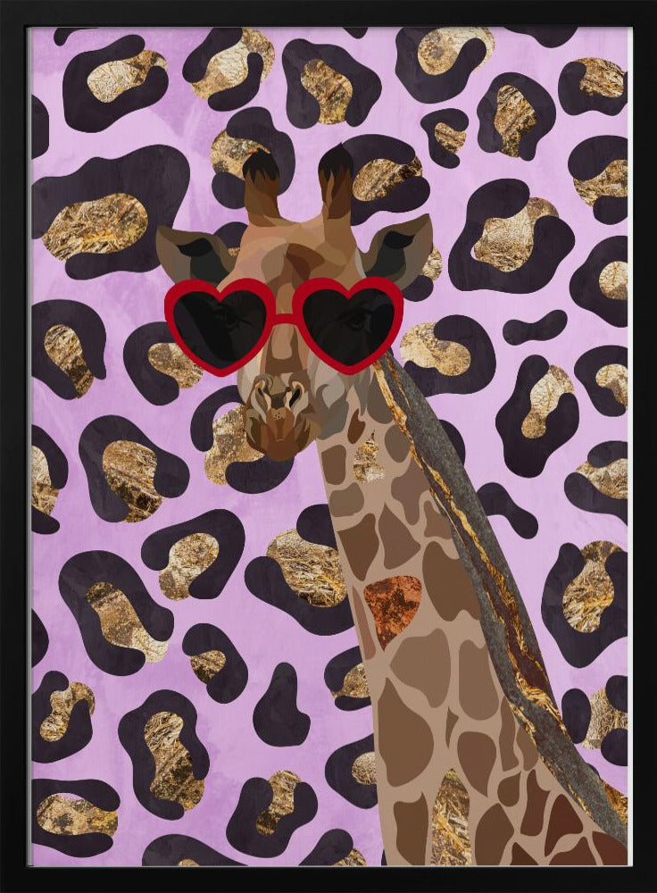 Leopard Print Giraffe Pink - Stretched Canvas, Poster or Fine Art Print I Heart Wall Art