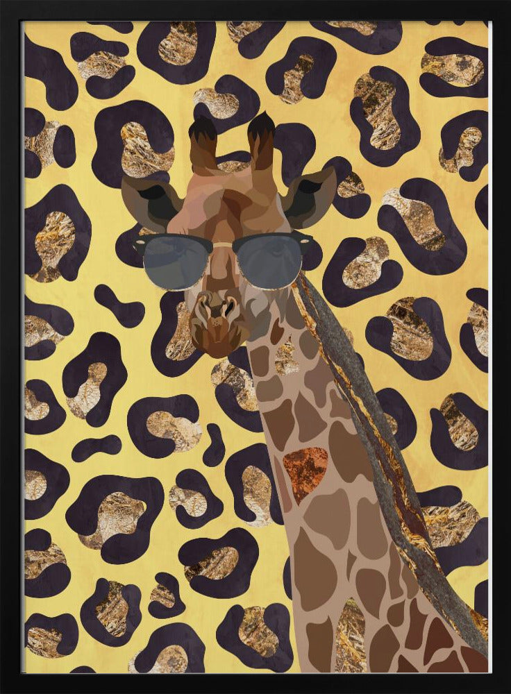 Leopard Print Giraffe Yellow - Stretched Canvas, Poster or Fine Art Print I Heart Wall Art