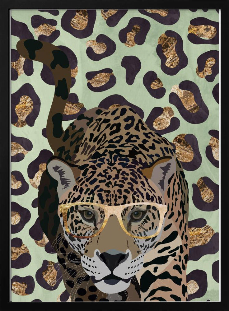 Leopard Print Jag Green - Stretched Canvas, Poster or Fine Art Print I Heart Wall Art