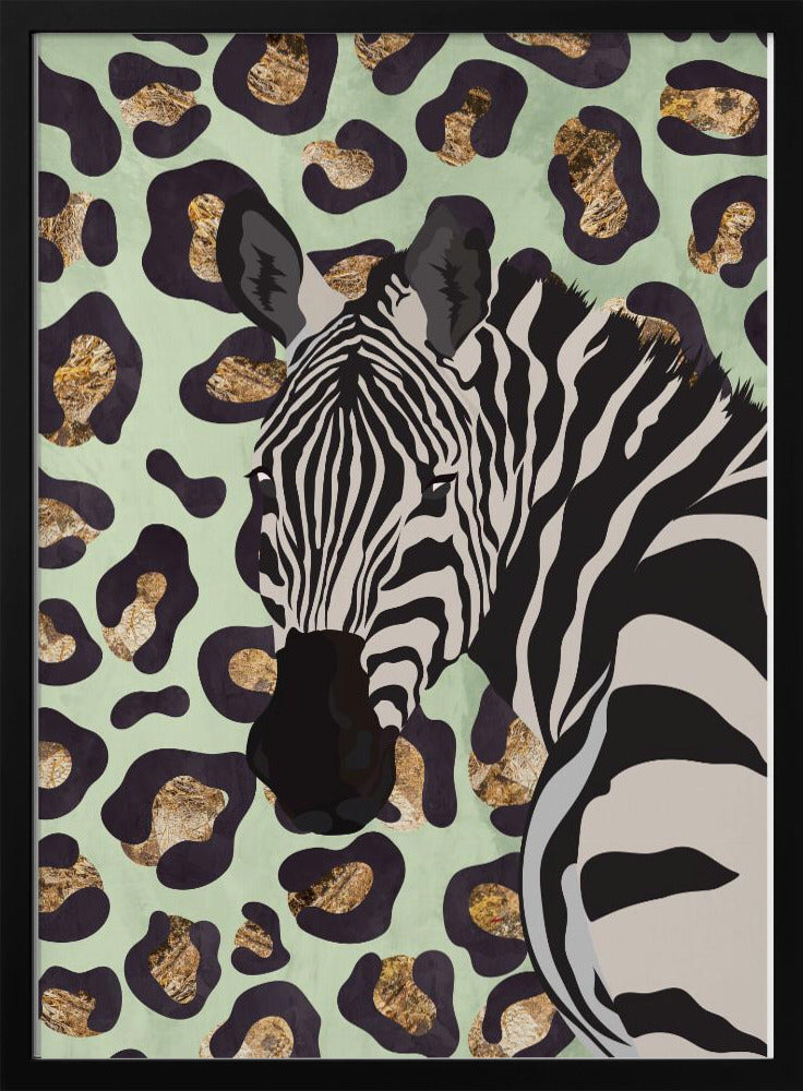 Leopard Print Zebra Green - Stretched Canvas, Poster or Fine Art Print I Heart Wall Art