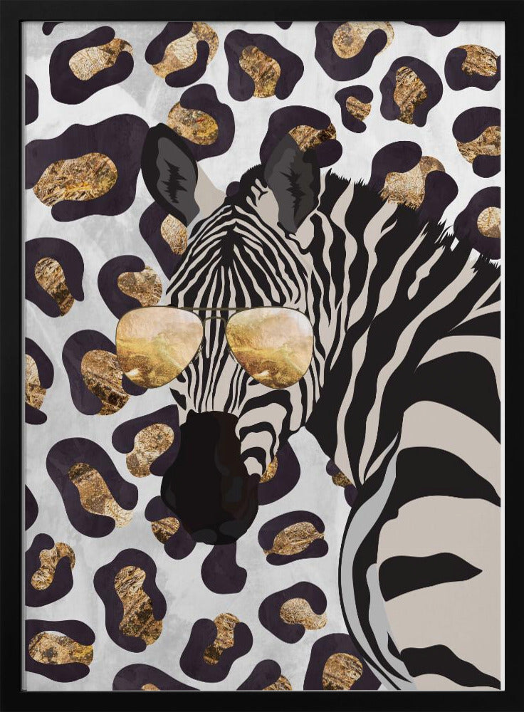 Leopard Print Zebra Grey - Stretched Canvas, Poster or Fine Art Print I Heart Wall Art