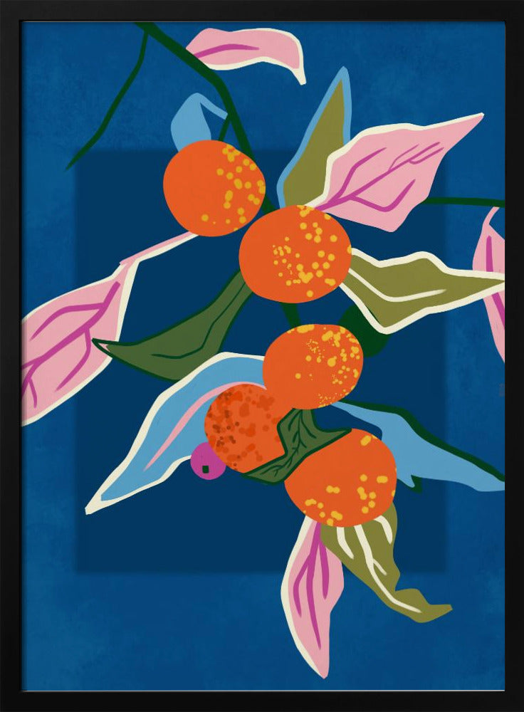 Lush Orange Botanicals - Stretched Canvas, Poster or Fine Art Print I Heart Wall Art