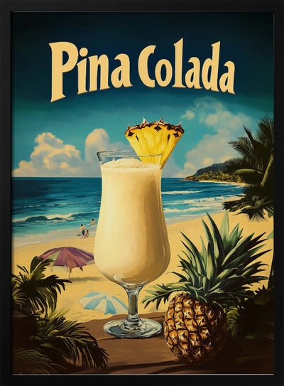 Pina Colada Vintage - Stretched Canvas, Poster or Fine Art Print I Heart Wall Art