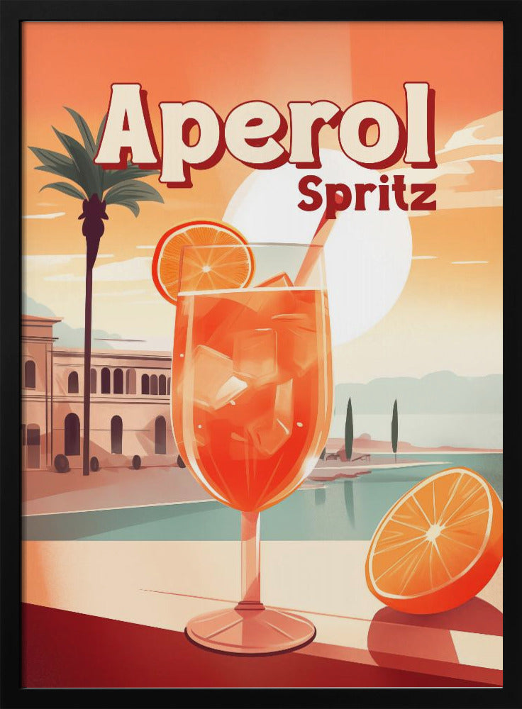 Aperol Spritz Tropical - Stretched Canvas, Poster or Fine Art Print I Heart Wall Art