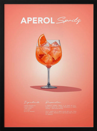 Aperol Spritz Recipe - Stretched Canvas, Poster or Fine Art Print I Heart Wall Art