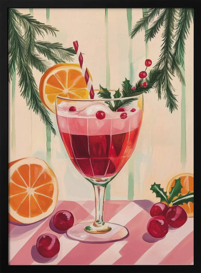 Christmas Red Cocktail - Stretched Canvas, Poster or Fine Art Print I Heart Wall Art
