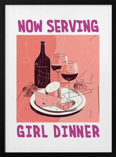 Girl Dinner No 1 - Stretched Canvas, Poster or Fine Art Print I Heart Wall Art