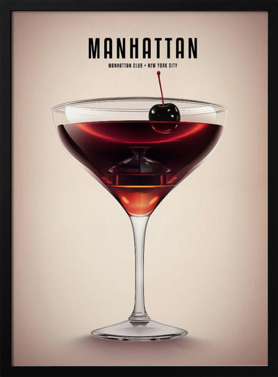 Manhattan Cocktail - Stretched Canvas, Poster or Fine Art Print I Heart Wall Art
