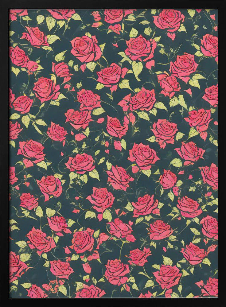 Romantic Rose Garden - Stretched Canvas, Poster or Fine Art Print I Heart Wall Art