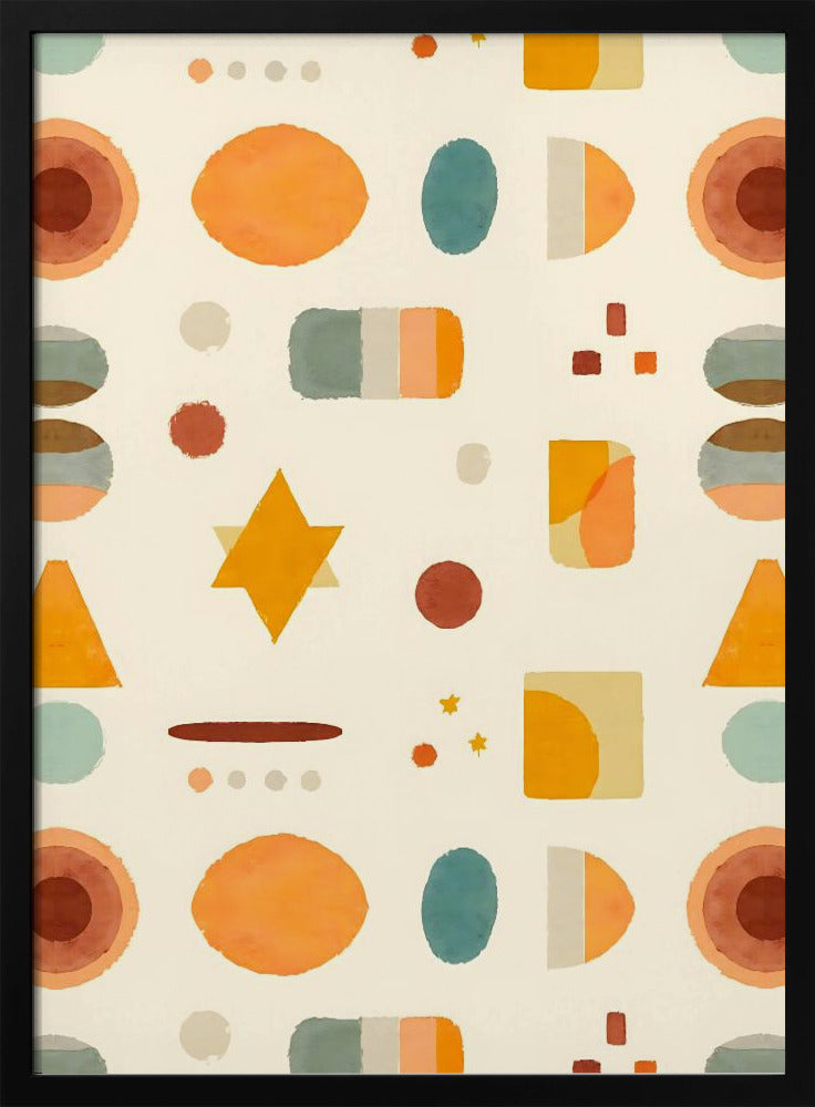 Pastel Minimalist Watercolor Shapes - Stretched Canvas, Poster or Fine Art Print I Heart Wall Art