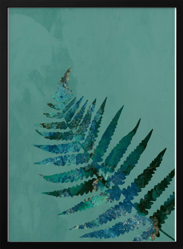 Teal Fern - Stretched Canvas, Poster or Fine Art Print I Heart Wall Art