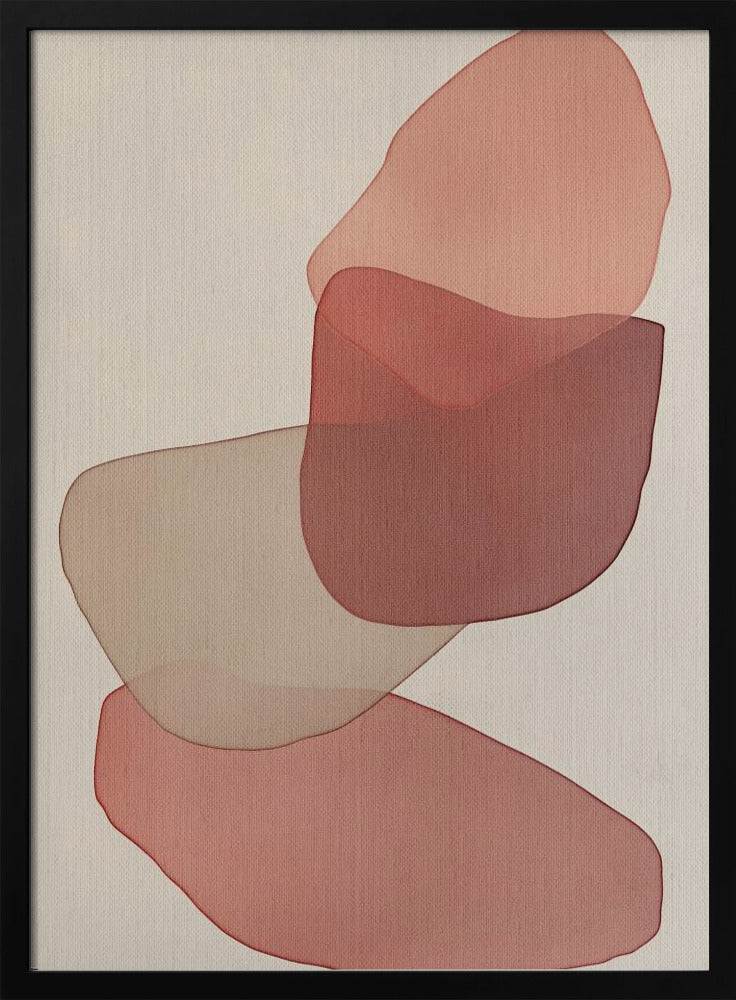 Translucent Shapes in Soft Pinks and Reds - Stretched Canvas, Poster or Fine Art Print I Heart Wall Art