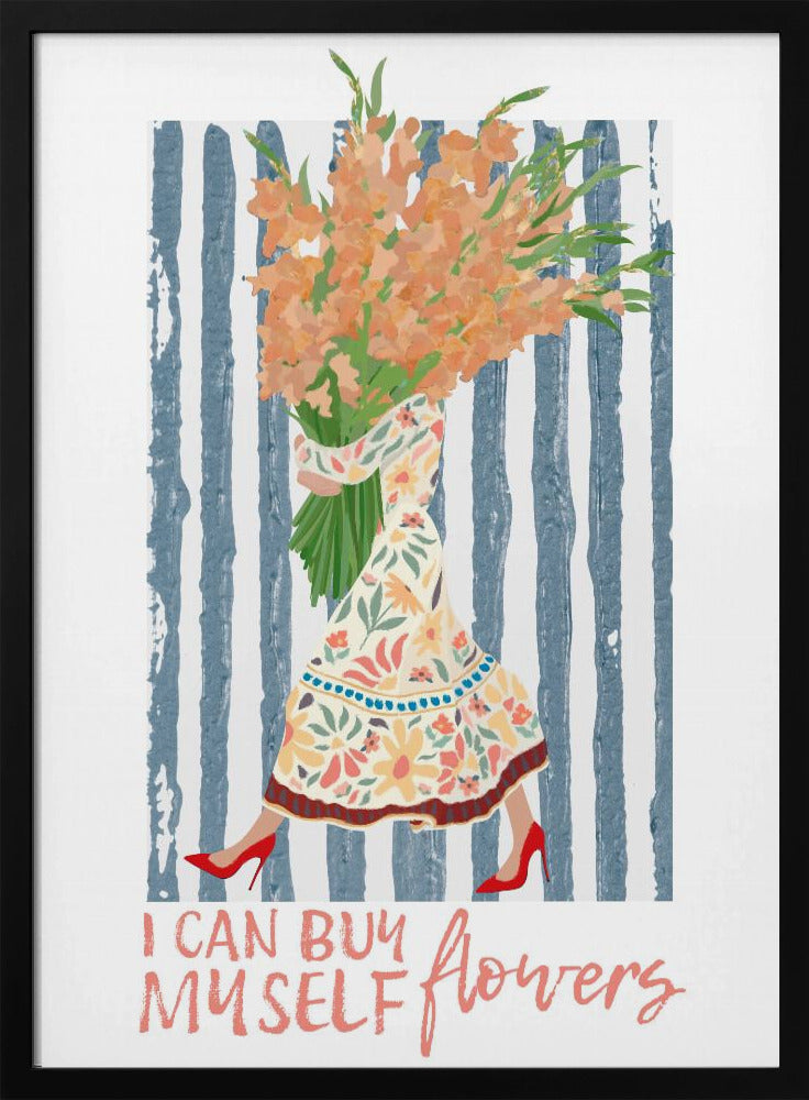 I Can Buy Myself Orange Flowers - Stretched Canvas, Poster or Fine Art Print I Heart Wall Art