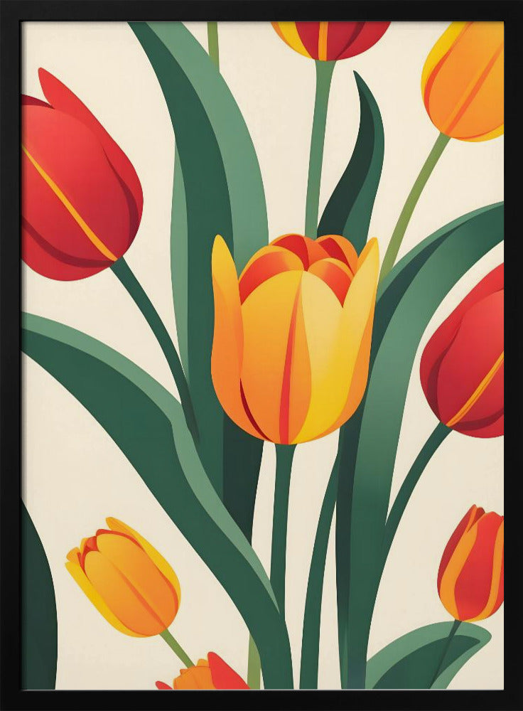 Bold Tulip Illustration - Stretched Canvas, Poster or Fine Art Print I Heart Wall Art