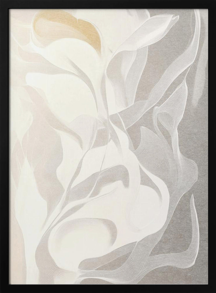 Swirling White and Gray Lines - Stretched Canvas, Poster or Fine Art Print I Heart Wall Art