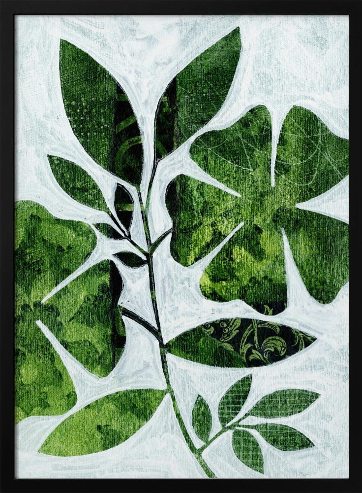 Abstract Green Floral - Stretched Canvas, Poster or Fine Art Print I Heart Wall Art