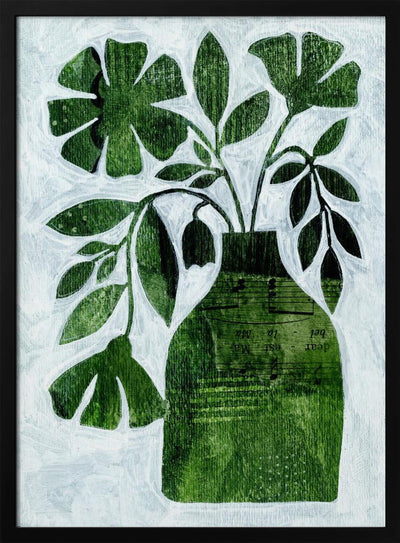 Abstract Green Floral - Stretched Canvas, Poster or Fine Art Print I Heart Wall Art