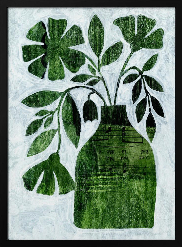 Abstract Green Floral - Stretched Canvas, Poster or Fine Art Print I Heart Wall Art