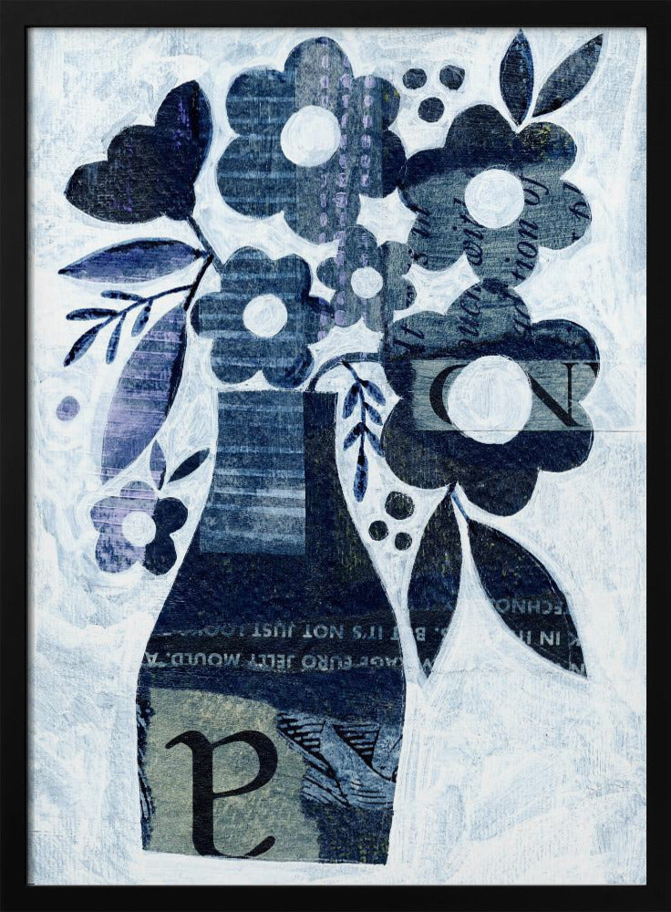 Indigo Blue Daisy - Stretched Canvas, Poster or Fine Art Print I Heart Wall Art