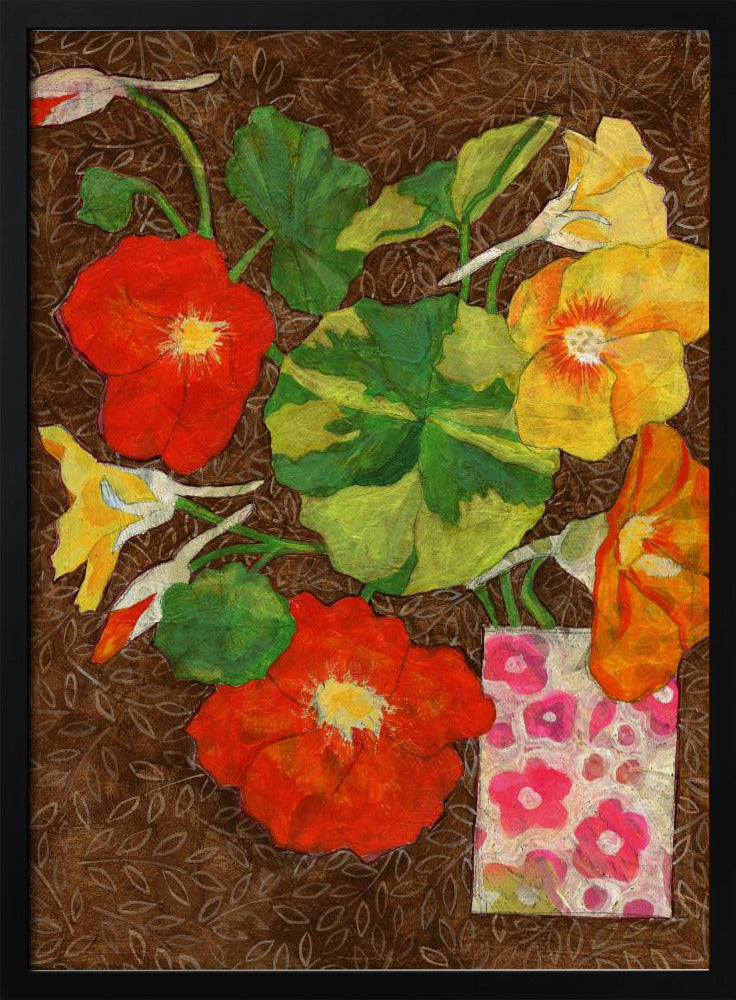 Colorful Nasturtium Flowers - Stretched Canvas, Poster or Fine Art Print I Heart Wall Art