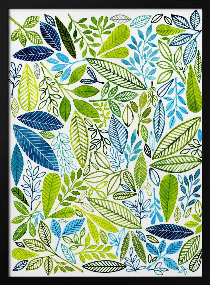 Frolic Leaf Pattern - Stretched Canvas, Poster or Fine Art Print I Heart Wall Art